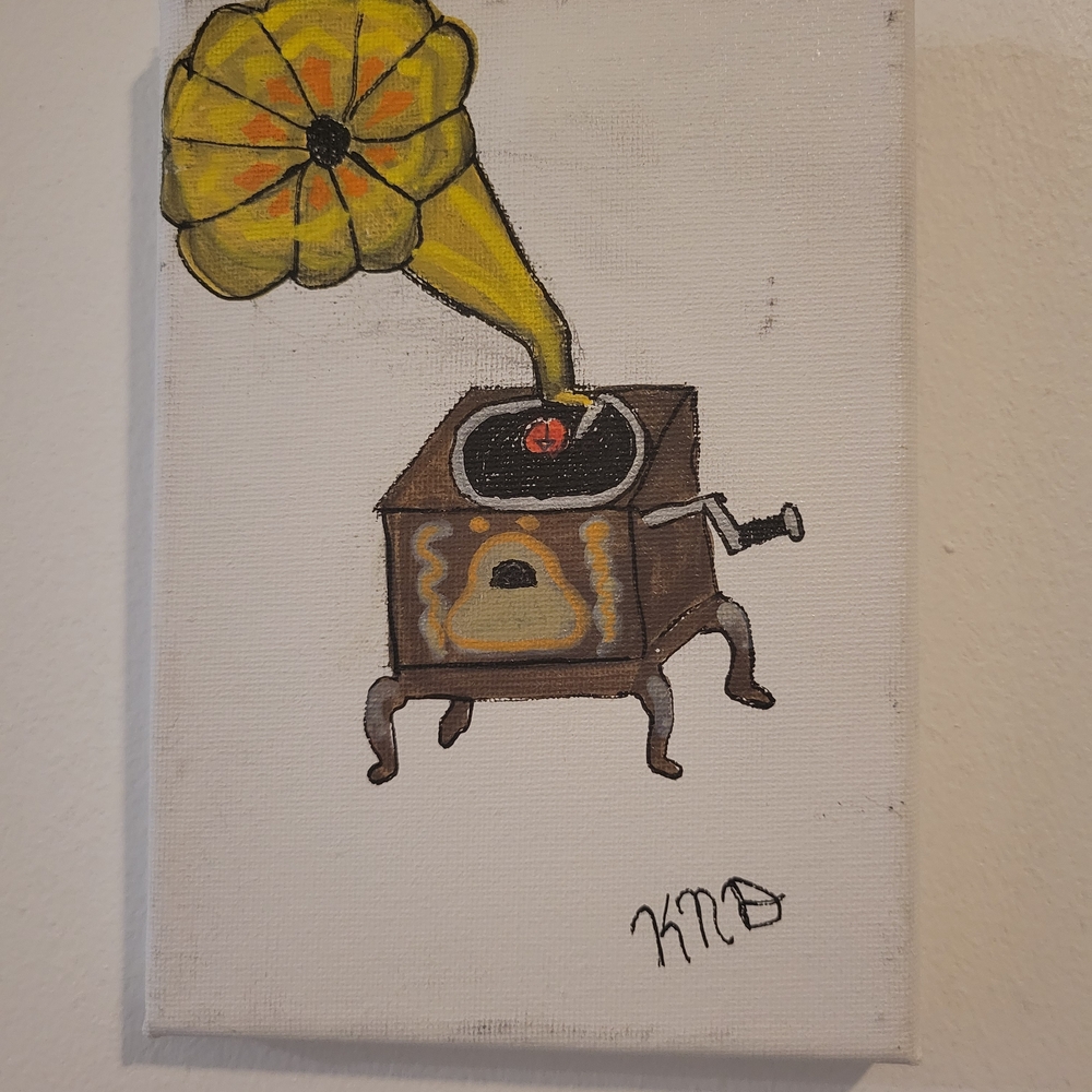 Vintage Style Gramophone Canvas Art